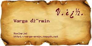 Varga Ármin névjegykártya