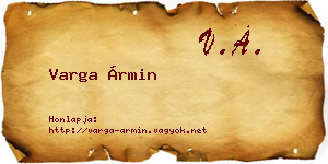 Varga Ármin névjegykártya