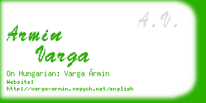 armin varga business card